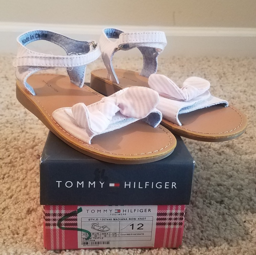 Tommy Hilfiger Girls Pink Striped Sandal